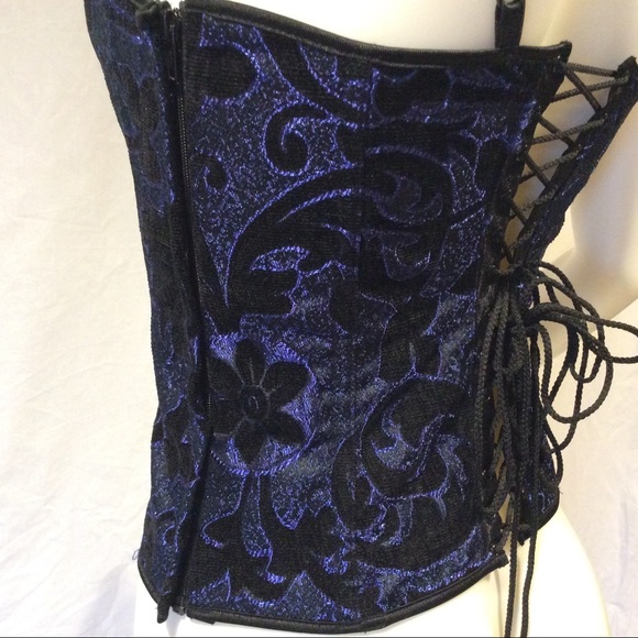 PLUS SIZE Frederick’s Hollywood Corset Black Blue - Picture 6 of 7